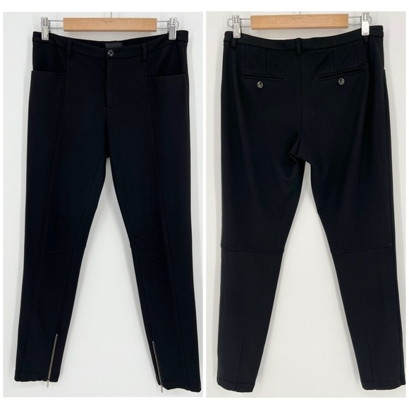 ATM ANTHONY THOMAS MELILLO Ponte Mid-rise Moto Pants In Black Size 4 - Picture 3 of 12